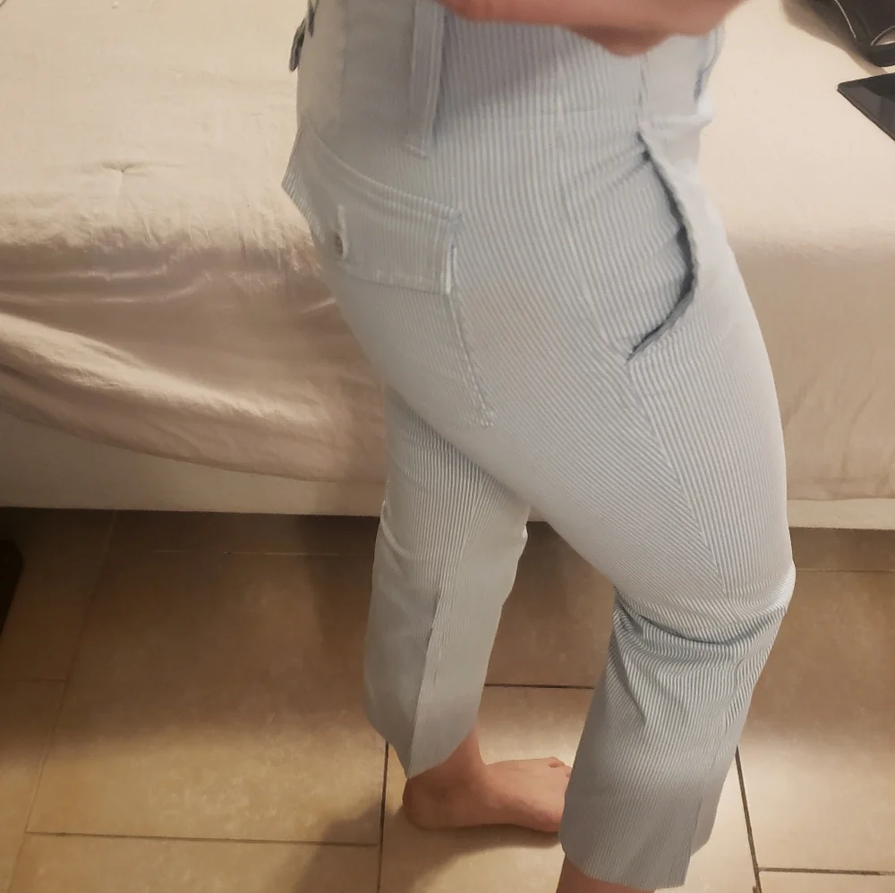 Theory blue white striped cropped pants (0) - Picture 2 of 16
